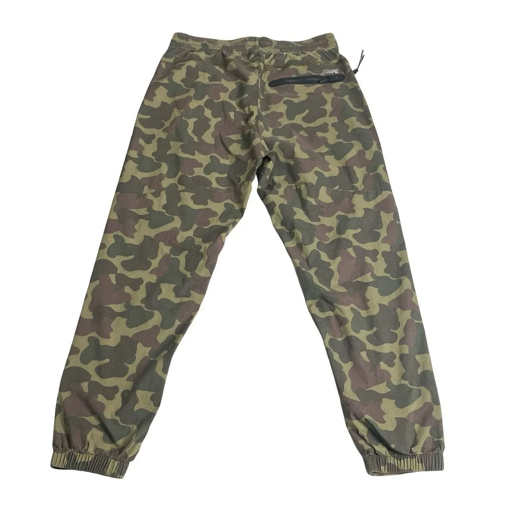 American Eagle Flex Camo Jogger Pants Mens Small Green Zipper Pockets Gorpcore